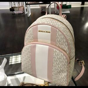 Michael Kors Vanilla Leather Backpack Stripe